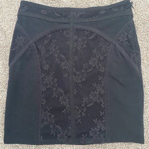 Free People Black Lace Accent Mini Skirt